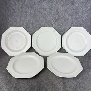 Set Of 5 Vintage J and G Meakin Liberty Ironstone Octagonal Plate White England